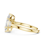 Gold Ring DDLR-038, Marquise center stone, Yellow Gold, view 3
