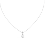 14K Solid Gold Lab Diamond Solitaire Pendant Necklace, White Gold, view 4