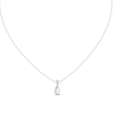 14K Solid Gold Lab Diamond Solitaire Pendant Necklace, White Gold, view 4