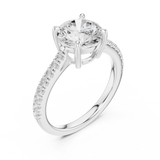 Gold Ring DDLR-039, Round center stone, White Gold, view 2