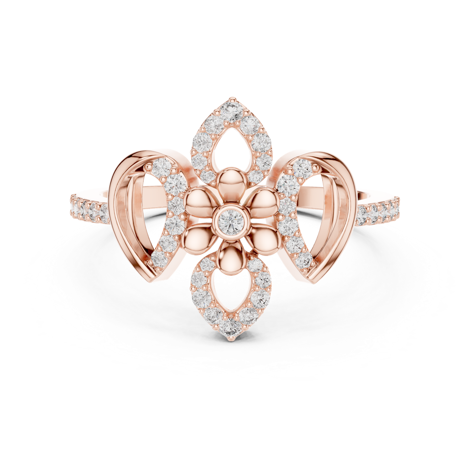 Gold Ring LR-01 (57), Rose Gold, view 4