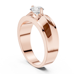 14K Solid Gold Lab Diamond Solitaire Ring, Rose Gold, view 1