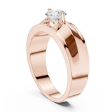 14K Solid Gold Lab Diamond Solitaire Ring, Rose Gold, view 1