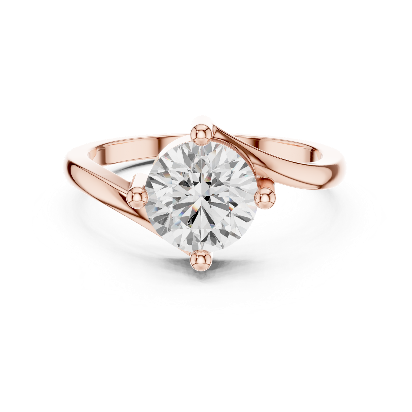 Gold Ring DDLR-804, Rose Gold, view 4