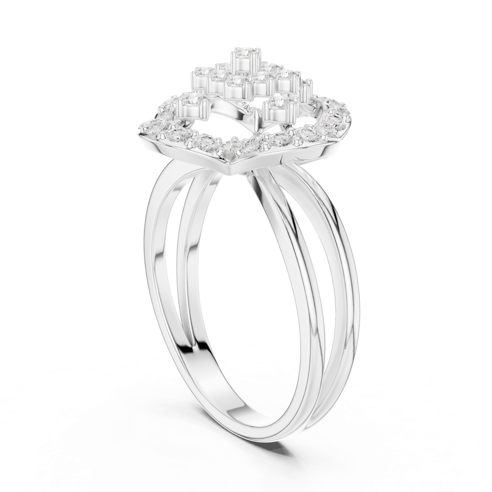 Gold Ring DDLR-459, White Gold