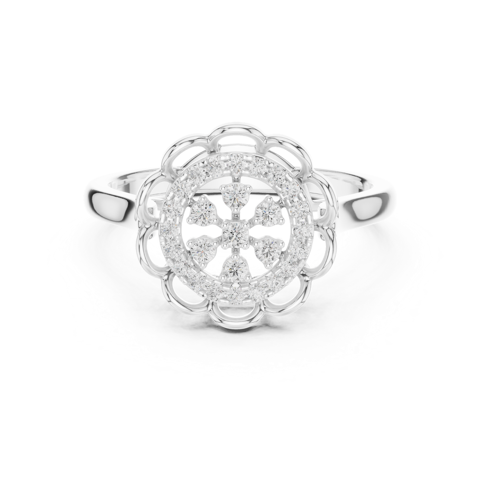 Gold Ring DDLR-786, White Gold, view 4