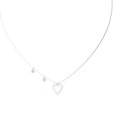 14K Solid Gold Lab Diamond Heart Pendant Necklace, White Gold, view 4