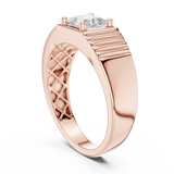 14K Solid Gold Lab Diamond Solitaire Ring, Rose Gold, view 1