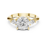 Gold Jewelry L35-66, Round center stone, Yellow Gold, view 4