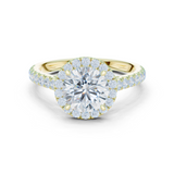 Gold Ring DDLR-118, Round center stone, Yellow Gold
