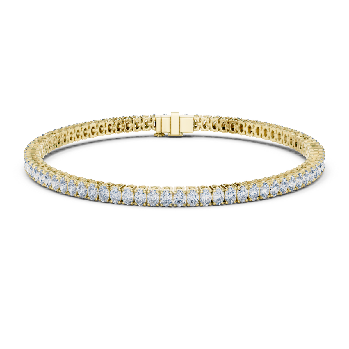 14K Solid Gold Lab Diamond Bracelet, Yellow Gold