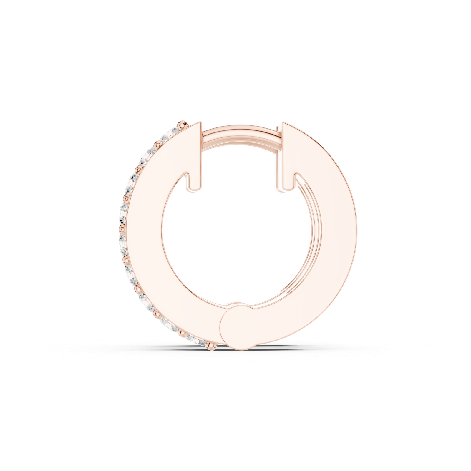 Gold Earrings AGDER-379, Rose Gold, view 3