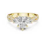 Gold Ring, Heart center stone, Yellow Gold, view 4