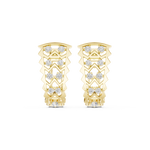 14K Solid Gold Lab Diamond Cluster Earrings, Yellow Gold