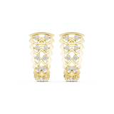 14K Solid Gold Lab Diamond Cluster Earrings, Yellow Gold