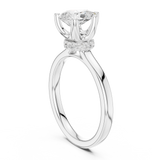 Gold Ring DDLR-176, Pear center stone, White Gold, view 1