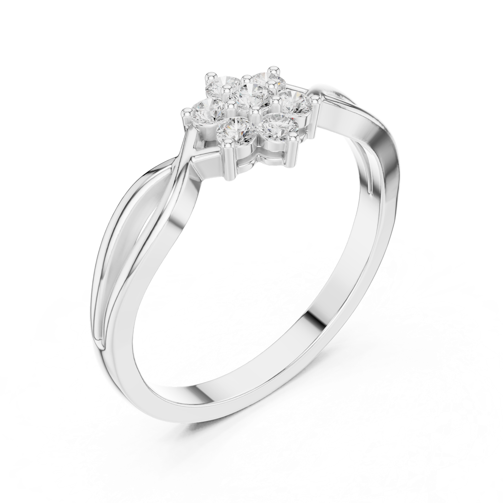 Gold Ring HLR-72, White Gold, view 2