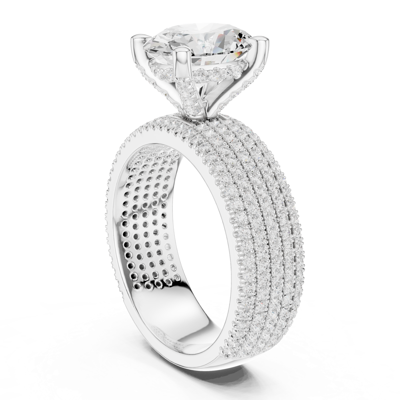 Gold Ring DDLR-261, White Gold, view 1