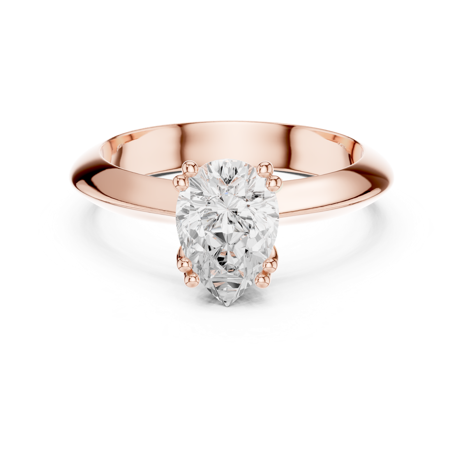 Gold Jewelry L36-8, Pear center stone, Rose Gold, view 4