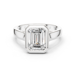 Gold Jewelry L36-3, Emerald center stone, White Gold