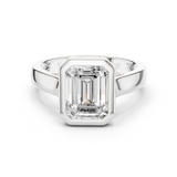 Gold Jewelry L36-3, Emerald center stone, White Gold