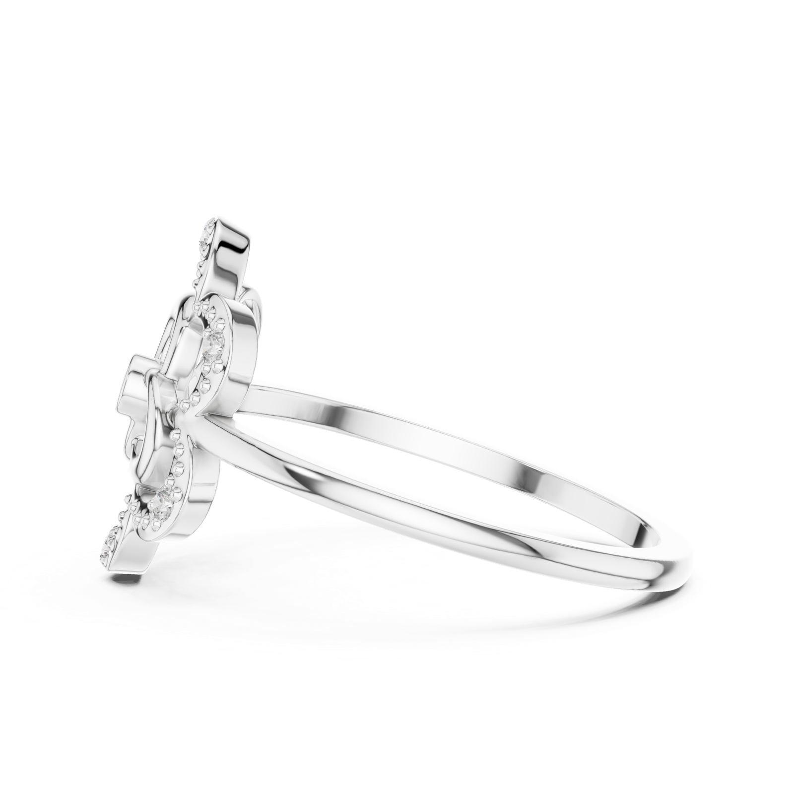 Gold Ring DR-6255, White Gold, view 3
