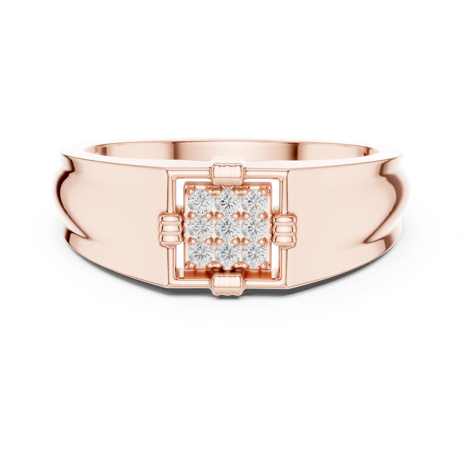 Gold Ring DR-6264, Rose Gold, view 4