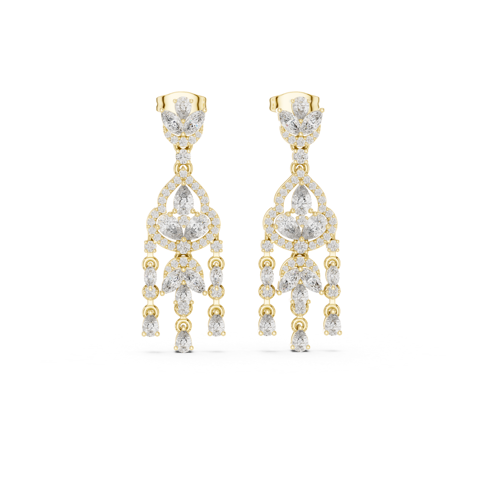 Gold Earrings AER-54, Yellow Gold, view 4