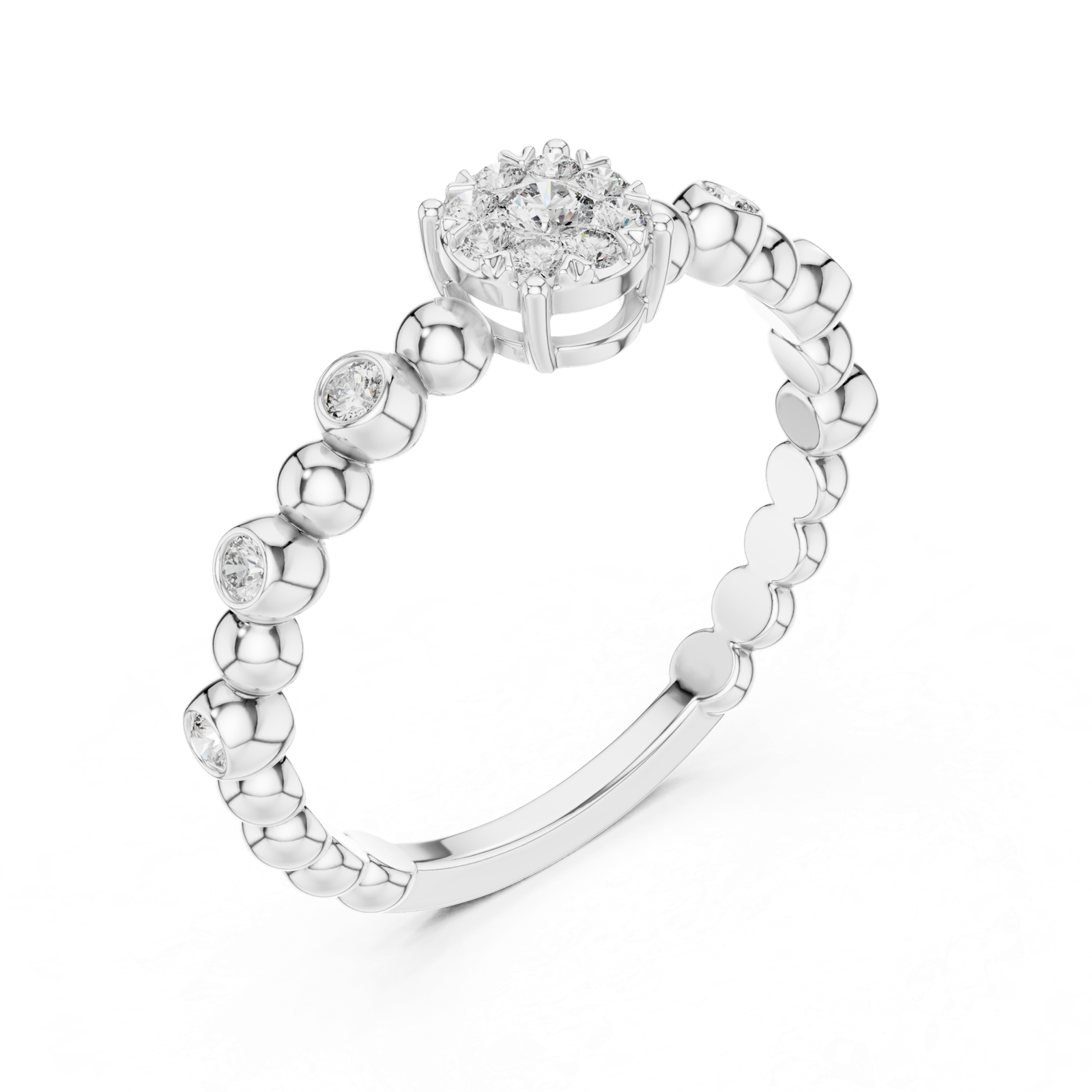 Gold Ring 19-120010L, White Gold, view 2
