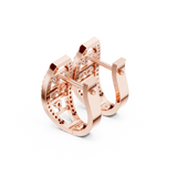 14K Solid Gold Lab Diamond Cluster Earrings, Rose Gold, view 2