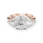 Gold Jewelry L35-67, Round center stone, Rose Gold