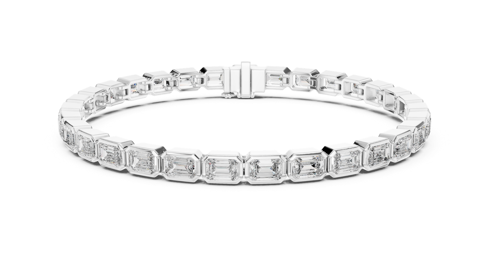 14K Solid Gold Lab Diamond Bracelet, White Gold, view 4