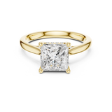 Gold Ring DDLR-163, Princess center stone, Yellow Gold, view 4
