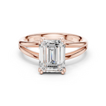 Gold Jewelry L36-7, Emerald center stone, Rose Gold