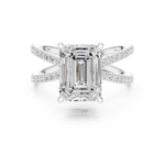 Gold Jewelry, Emerald center stone, White Gold, view 4