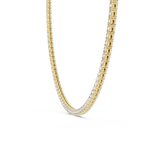 14K Solid Gold Lab Diamond Tennis Necklace, Yellow Gold, view 3