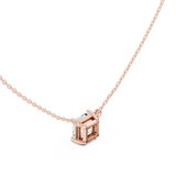 Gold Jewelry, Asscher center stone, Rose Gold, view 2