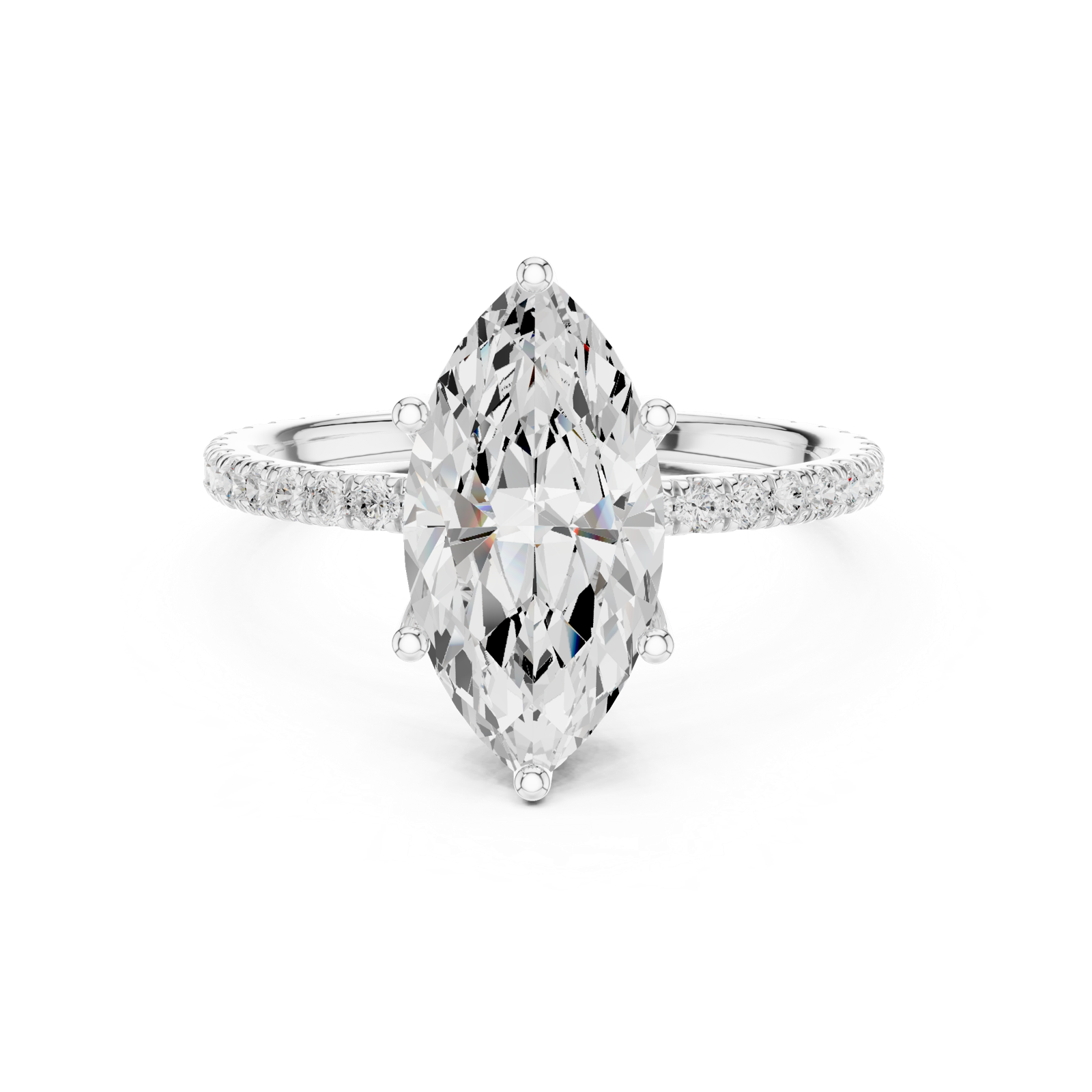 Gold Jewelry L36-16, Marquise center stone, White Gold, view 4