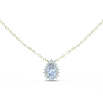 14K Solid Gold Lab Diamond Halo Pendant Necklace, Yellow Gold