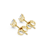 14K Solid Gold Lab Diamond Stud Earrings, Yellow Gold, view 2