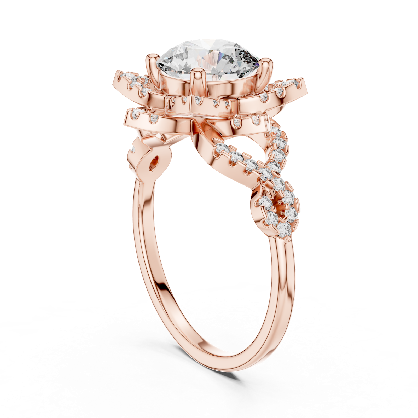 Gold Ring DDLR-061, Rose Gold, view 1