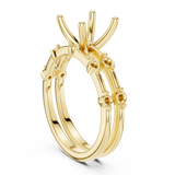 Gold Ring DDLR-441, Round center stone, Yellow Gold, view 1