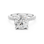 Gold Ring DDLR-259, Round center stone, White Gold, view 4