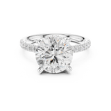 Gold Ring DDLR-259, Round center stone, White Gold, view 4