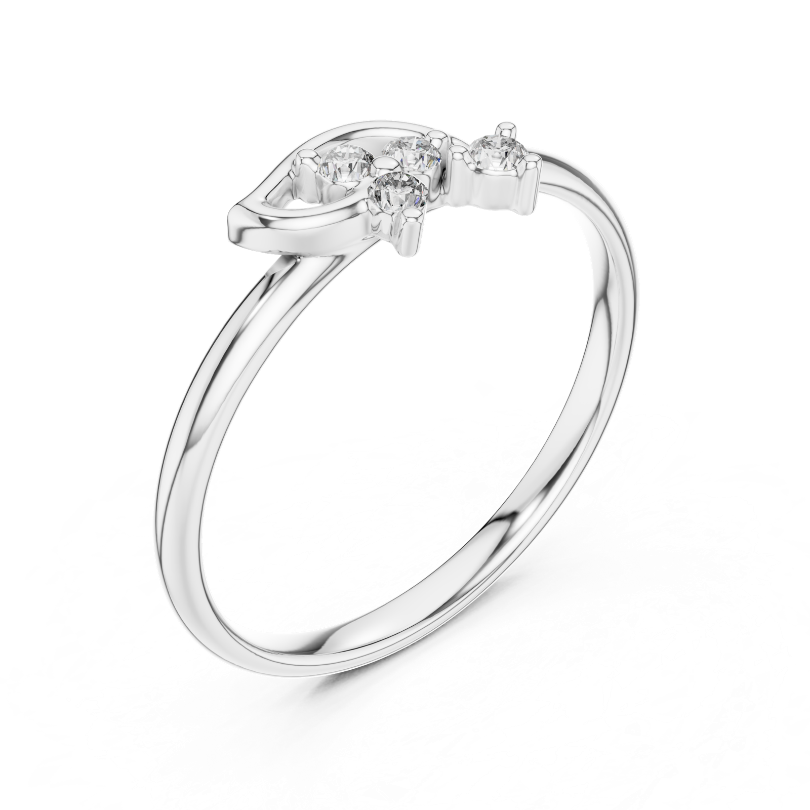 Gold Ring 1 (437), White Gold, view 2