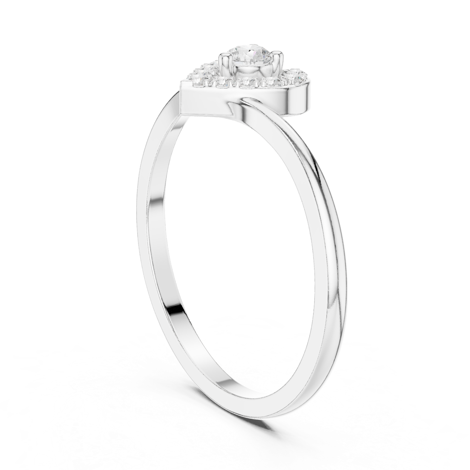 Gold Ring HLR-237, White Gold, view 1