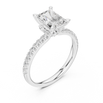 Gold Ring DDLR-256, Radiant center stone, White Gold, view 2