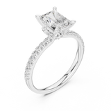 Gold Ring DDLR-256, Radiant center stone, White Gold, view 2