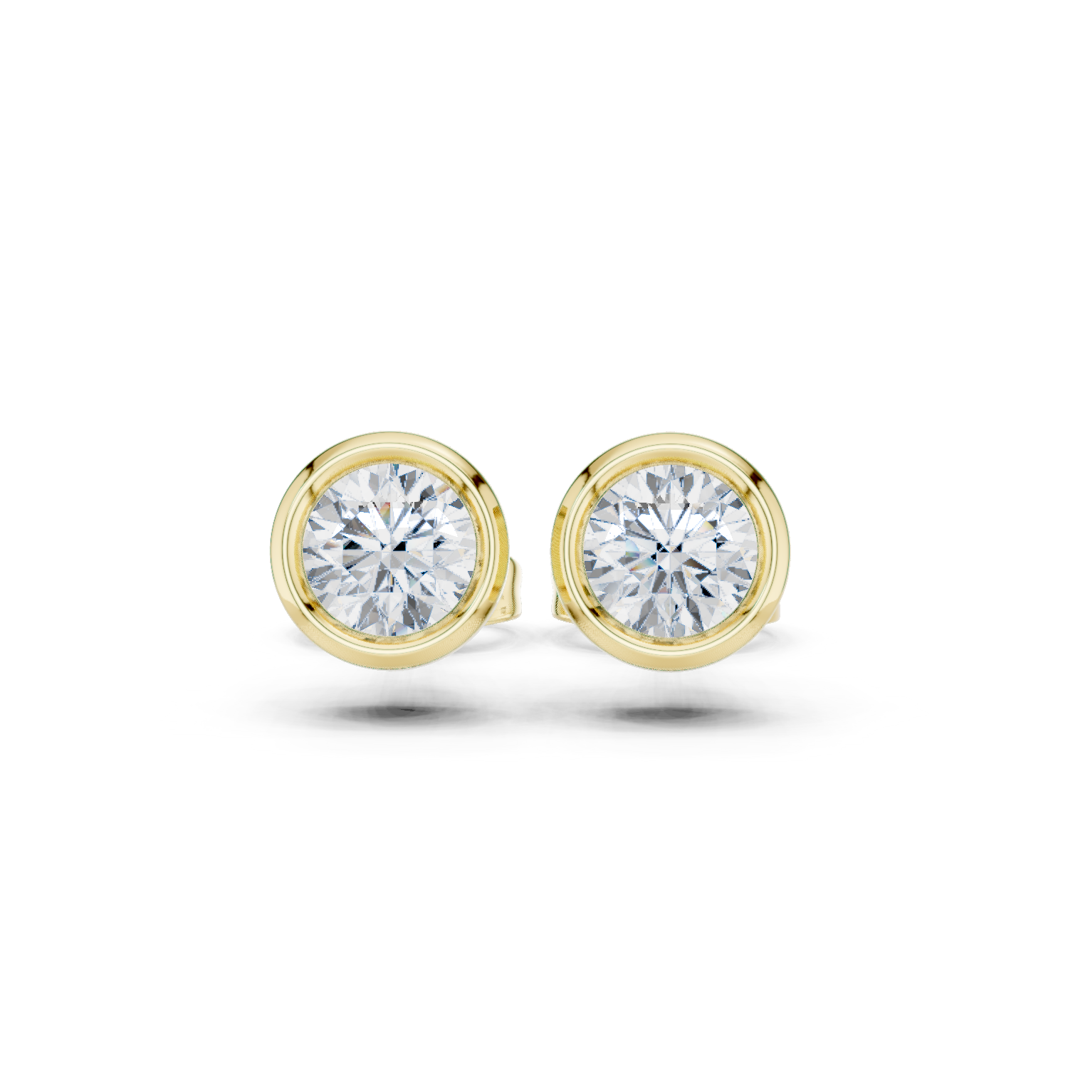 Gold Jewelry DDER-001, Round center stone, Yellow Gold