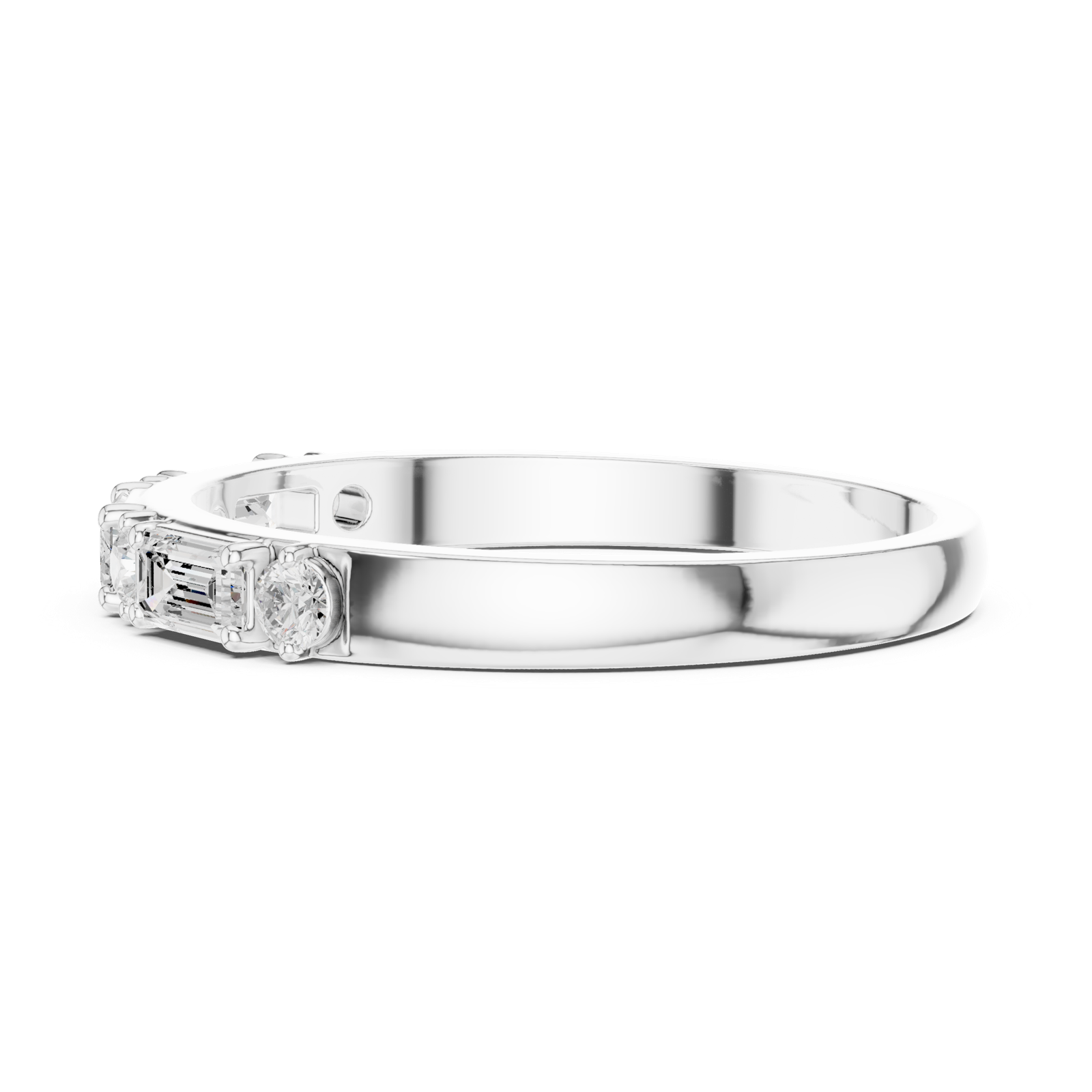 Gold Ring HLR-75, White Gold, view 3